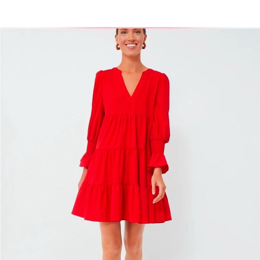 New Jade Elegant Red V-Neck Dress